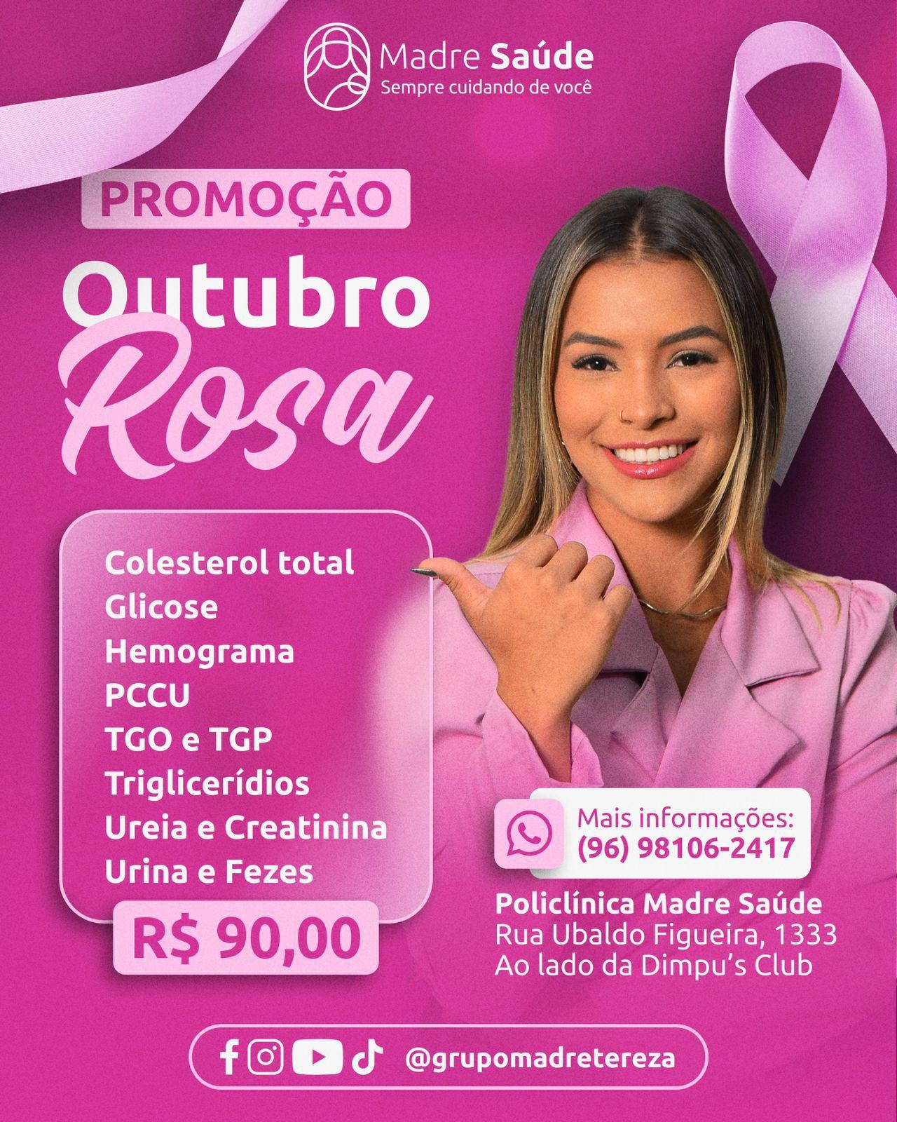 Promoção Outubro Rosa: Prevenção ao Seu Alcance na Policlínica Madre Saúde