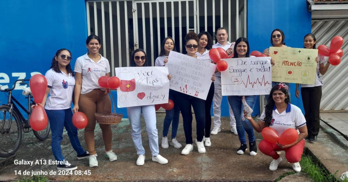 Alunos da Escola Técnica Madre Tereza promovem blitz educativa no Mês de Conscientização da Doação de Sangue